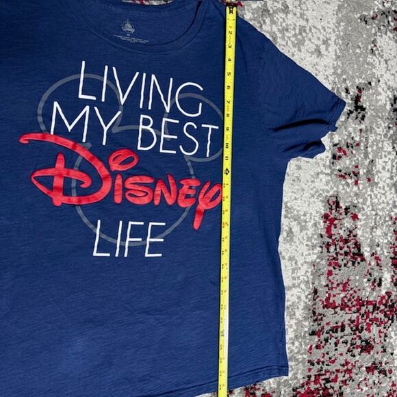 Sz 2XL Disney Official Merch Navy Blue Living My Best Disney Life Men's Shirt - Picture 6 of 12
